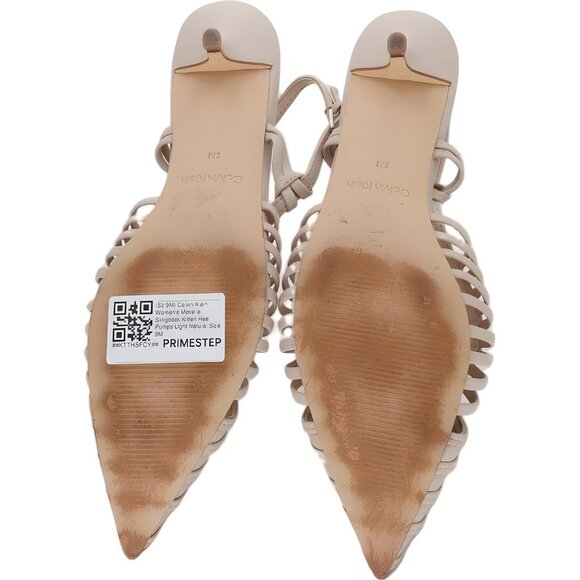 Calvin Klein Movella Slingback Kitten Heel Pumps Light Natural Nude US 9M - Picture 6 of 6